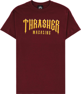 Thrasher Low Low Logo T-Shirt - Size: MEDIUM Maroon