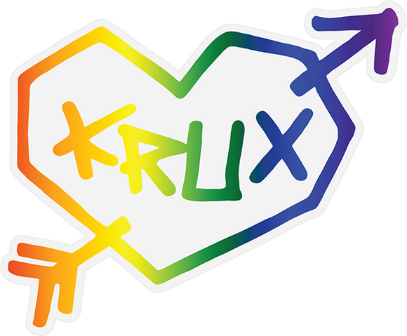 Krux Rainbow Heart Decal 3.25