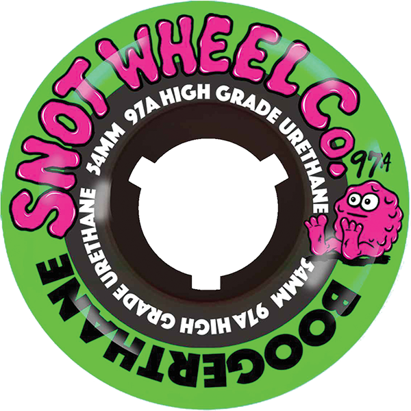 Snot Wheel Co. Boogerthane Team 54mm 97a Green/Black Skateboard Wheels (Set of 4)