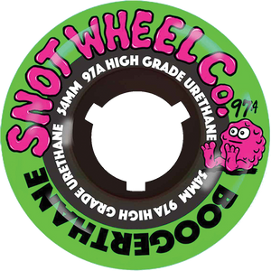 Snot Wheel Co. Boogerthane Team 54mm 97a Green/Black Skateboard Wheels (Set of 4)