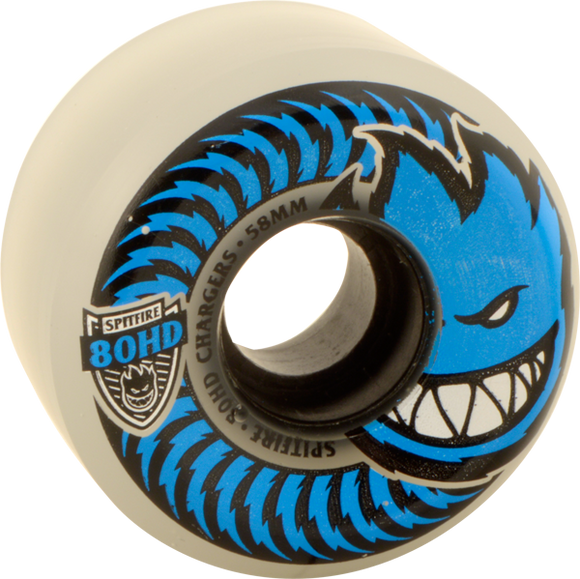 Spitfire 80hd Charger Conical Full 58mm Clear/Blu Skateboard Wheels (Set of 4)