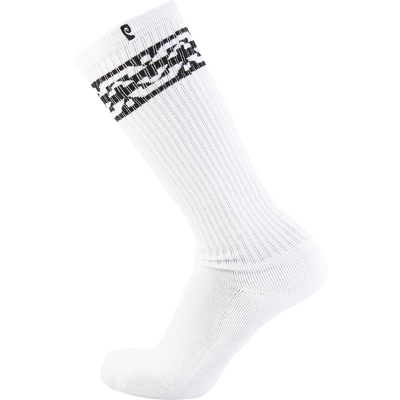 Psockadelic Knee High Socks - White/Black - Single Pair 