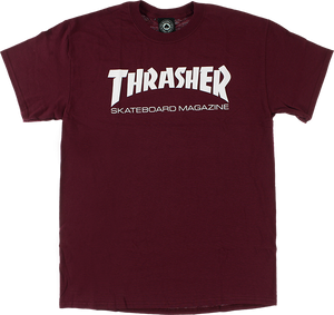 Thrasher Skate Mag T-Shirt - Size: MEDIUM Maroon/White