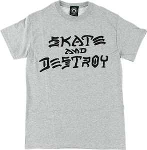 Thrasher Skate & Destroy T-Shirt - Size: MEDIUM Grey