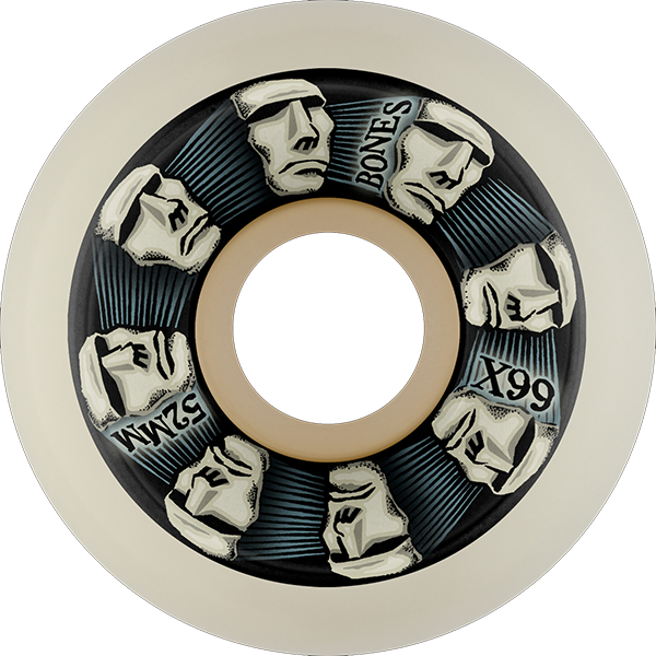 Bones Wheels Xf X99 V5 Sidecut 52mm 99a Head Rush Nat Skateboard Wheels (Set of 4)