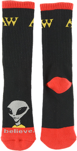Alien Workshop Visitor Crew Socks Black - Single Pair 