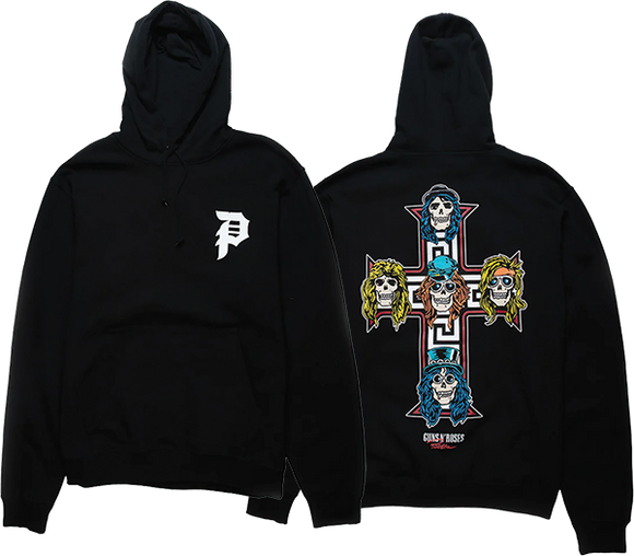 Primitive Gn'R Cross Hooded Sweatshirt - SMALL Black