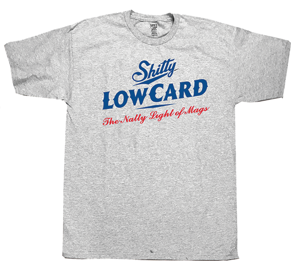Lowcard Natty Logo T-Shirt - Size: MEDIUM Heather Grey