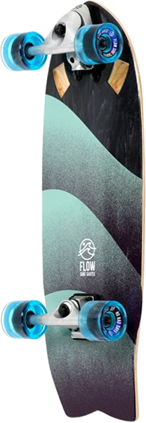 Flow Surfskates Stone Complete Skateboard -10x29 Black/Teal 