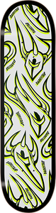 Darkstar Overprint Skateboard Deck -8.25 White/Lime Rhm DECK ONLY