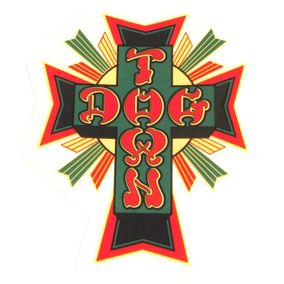 Dogtown Cross Logo DECAL - Rasta | Universo Extremo Boards Skate & Surf