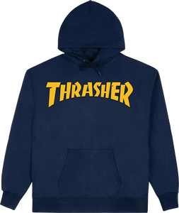 Thrasher Cover Logo Hooded Sweatshirt - X-LARGE Navy
