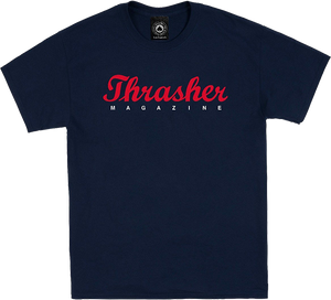 Thrasher Script T-Shirt - Size: LARGE Navy
