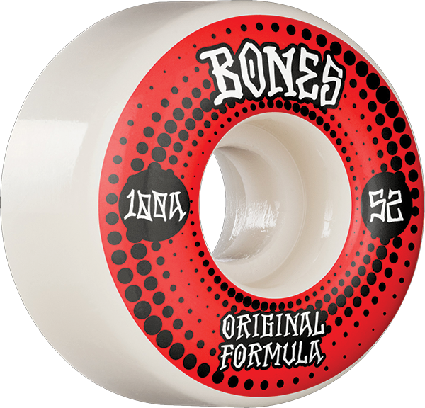 Bones Wheels 100'S Og V4 Originals 52mm 100a White Skateboard Wheels (Set of 4)