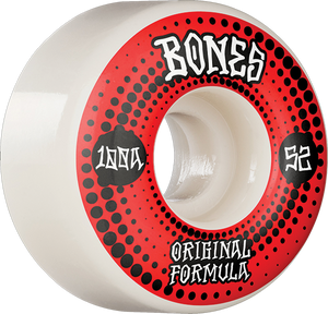 Bones Wheels 100'S Og V4 Originals 52mm 100a White Skateboard Wheels (Set of 4)