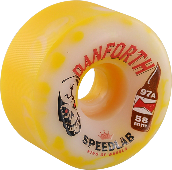Speedlab Danforth Pro Se 58mm 97a Yellow/White Swirl Skateboard Wheels (Set of 4)