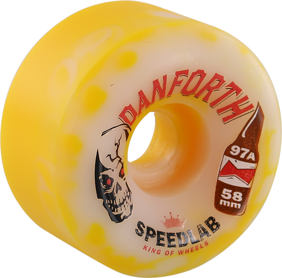 Speedlab Danforth Pro Se 58mm 97a Yellow/White Swirl Skateboard Wheels (Set of 4)