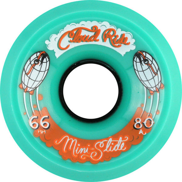 Cloud Ride! Slide Mini 66mm 80a Teal Skateboard Wheels (Set of 4) - Universo Extremo Boards