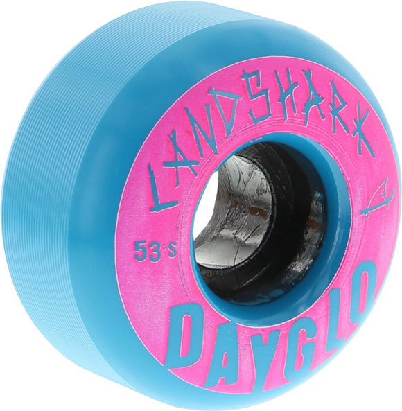 Landshark Dayglo 53mm Blue Skateboard Wheels (Set of 4) - Universo Extremo Boards