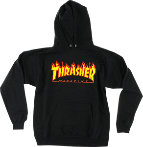 Thrasher Flames Hooded Sweatshirt - MEDIUM Black/Yellow/Red