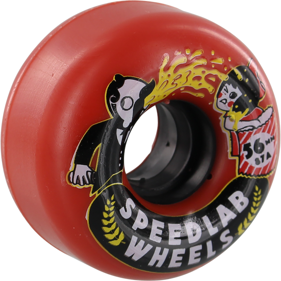 Speedlab Nastyboh 56mm 87a Red Skateboard Wheels (Set of 4)