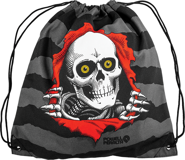 Powell Peralta Ripper Drawstring Bag Black/Grey/Red