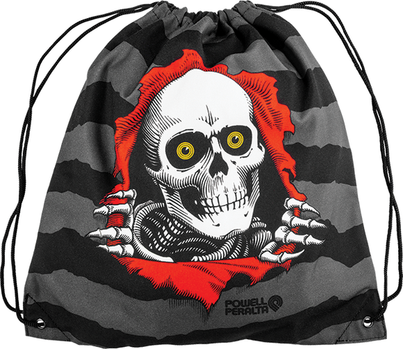 Powell Peralta Ripper Drawstring Bag Black/Grey/Red