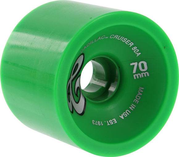 Cadillac Cruzers 70mm Neon Green Skateboard Wheels (Set of 4) - Universo Extremo Boards