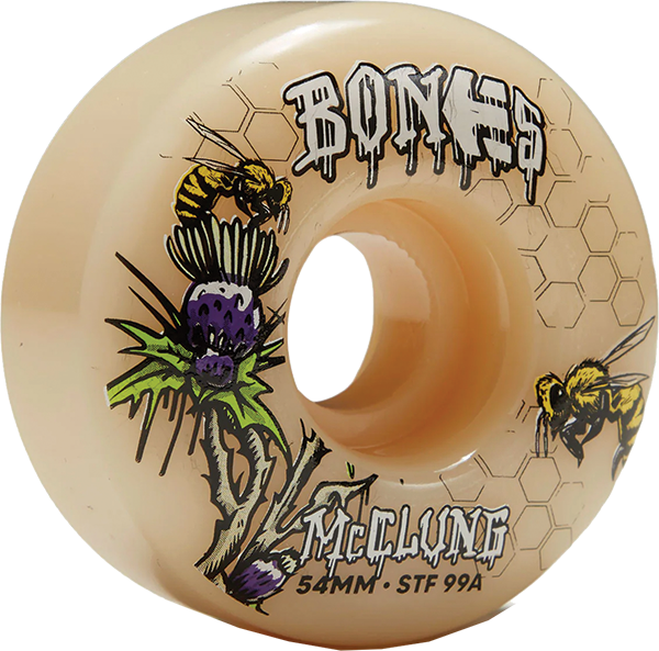 Bones Wheels Mcclung STF V1 Etnies Collab 54mm 99a Nat Skateboard Wheels (Set of 4)