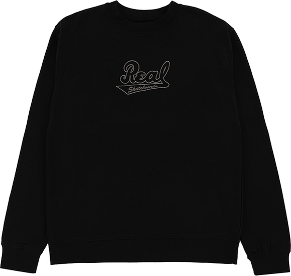 Real Script Emb Crew Sweatshirt - SMALL Black