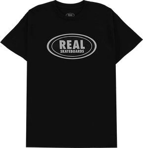 Real Oval T-Shirt - Size: MEDIUM Black/Gr/Black