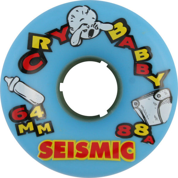 Seismic Cry Baby 64mm 88a Blue Skateboard Wheels (Set of 4) - Universo Extremo Boards