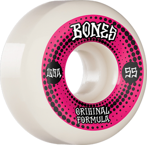 Bones Wheels 100'S Og V5 Originals 55mm 100a White Skateboard Wheels (Set of 4)