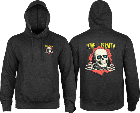 Powell Peralta Ripper Hooded Sweatshirt - MEDIUM Charcoal Heather