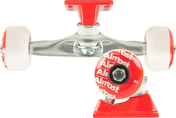Ten/Almost Assembly 5.5 Raw/Red W/52mm Repeat Skateboard Trucks (Set of 2)