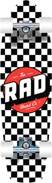 Rad Retro Roller Complete Skateboard -7.9x28 Checkers Black/White 