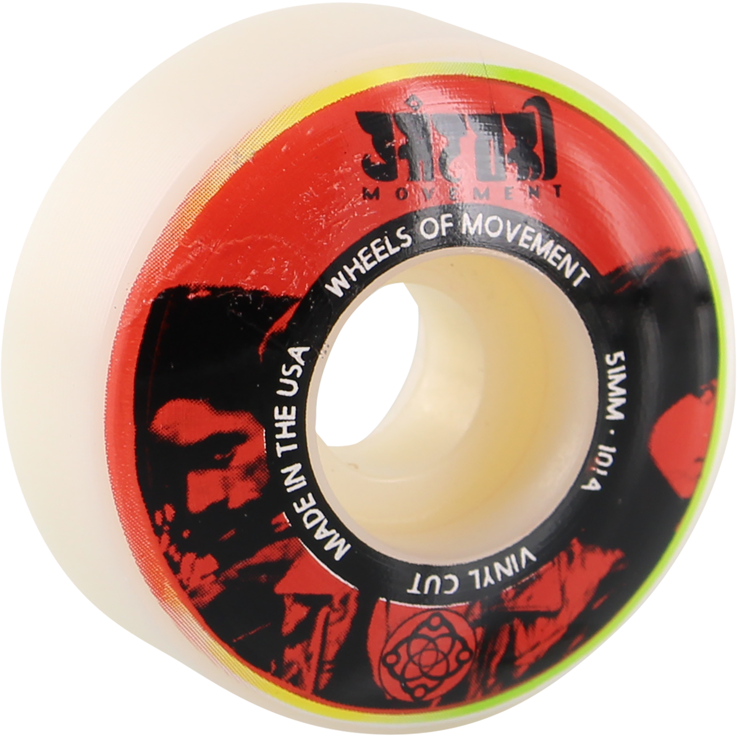 Satori Vinyl 51mm 101a White/Red Skateboard Wheels (Set of 4)