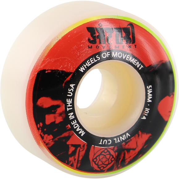 Satori Vinyl 51mm 101a White/Red Skateboard Wheels (Set of 4)