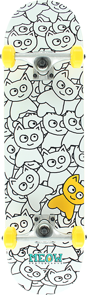 Meow Sticker Pile Complete Skateboard -8.0 White 