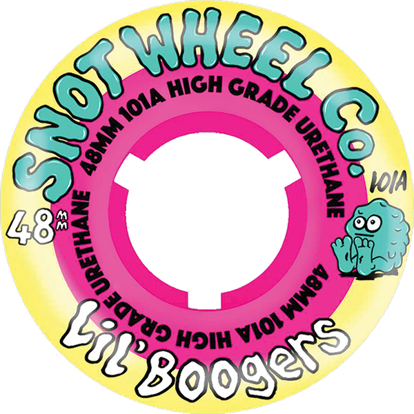 Snot Lil Boogers Swirls 48mm 101a Pink/Yellow Skateboard Wheels (Set of 4)