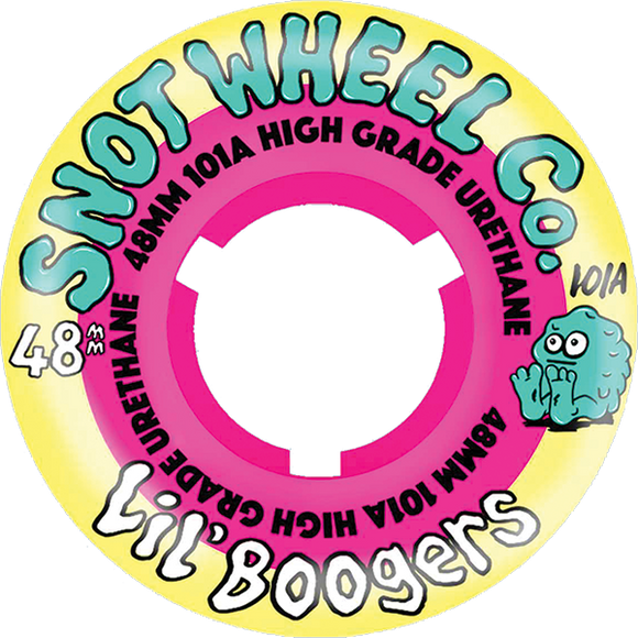 Snot Lil Boogers Swirls 48mm 101a Pink/Yellow Skateboard Wheels (Set of 4)