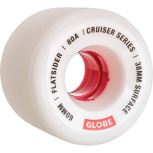 Globe Flatsider 60mm 80a White/Red Skateboard Wheels (Set of 4)