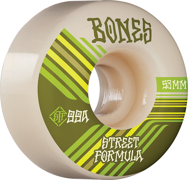 Bones Wheels STF V4 Retros 53mm 99a White Skateboard Wheels (Set of 4)
