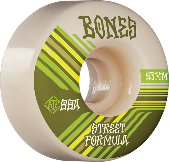 Bones Wheels STF V4 Retros 53mm 99a White Skateboard Wheels (Set of 4)