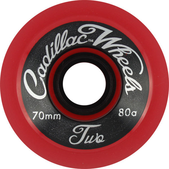 Cadillac Classic Two 70mm Red Skateboard Wheels (Set Of 4) - Universo Extremo Boards