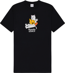 Rip N Dip Nerm Heart Flameboy T-Shirt - Size: MEDIUM Vintage Black