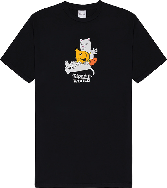 Rip N Dip Nerm Heart Flameboy T-Shirt - Size: MEDIUM Vintage Black