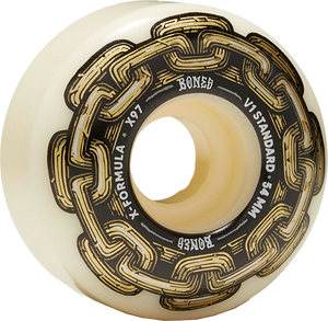 Bones Wheels Xf X97 V1 Std 54mm 97a Gold Chain Nat Skateboard Wheels (Set of 4)