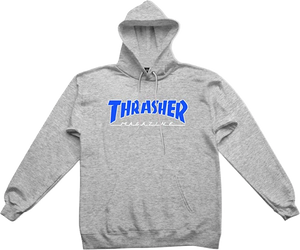 Thrasher Outlined Hooded Sweatshirt - SMALL Lt.Steel/Blue