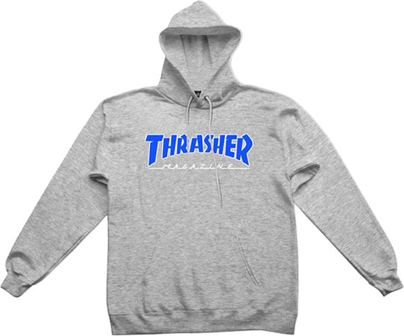 Thrasher Outlined Hooded Sweatshirt - SMALL Lt.Steel/Blue